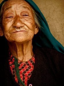 Old lady from sikkim attribution Sukanto Debnath from Hyderabad, India, CC BY 2.0 , via Wikimedia Commons